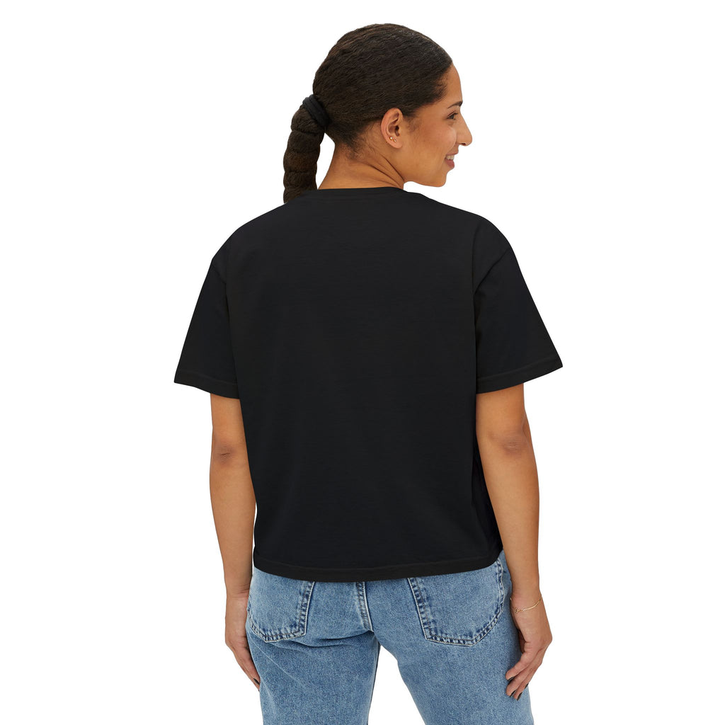 Cute Coffee & Donut Tee — Women’s Boxy Cropped T-Shirt