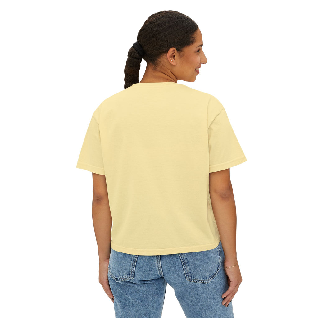 Cute Coffee & Donut Tee — Women’s Boxy Cropped T-Shirt