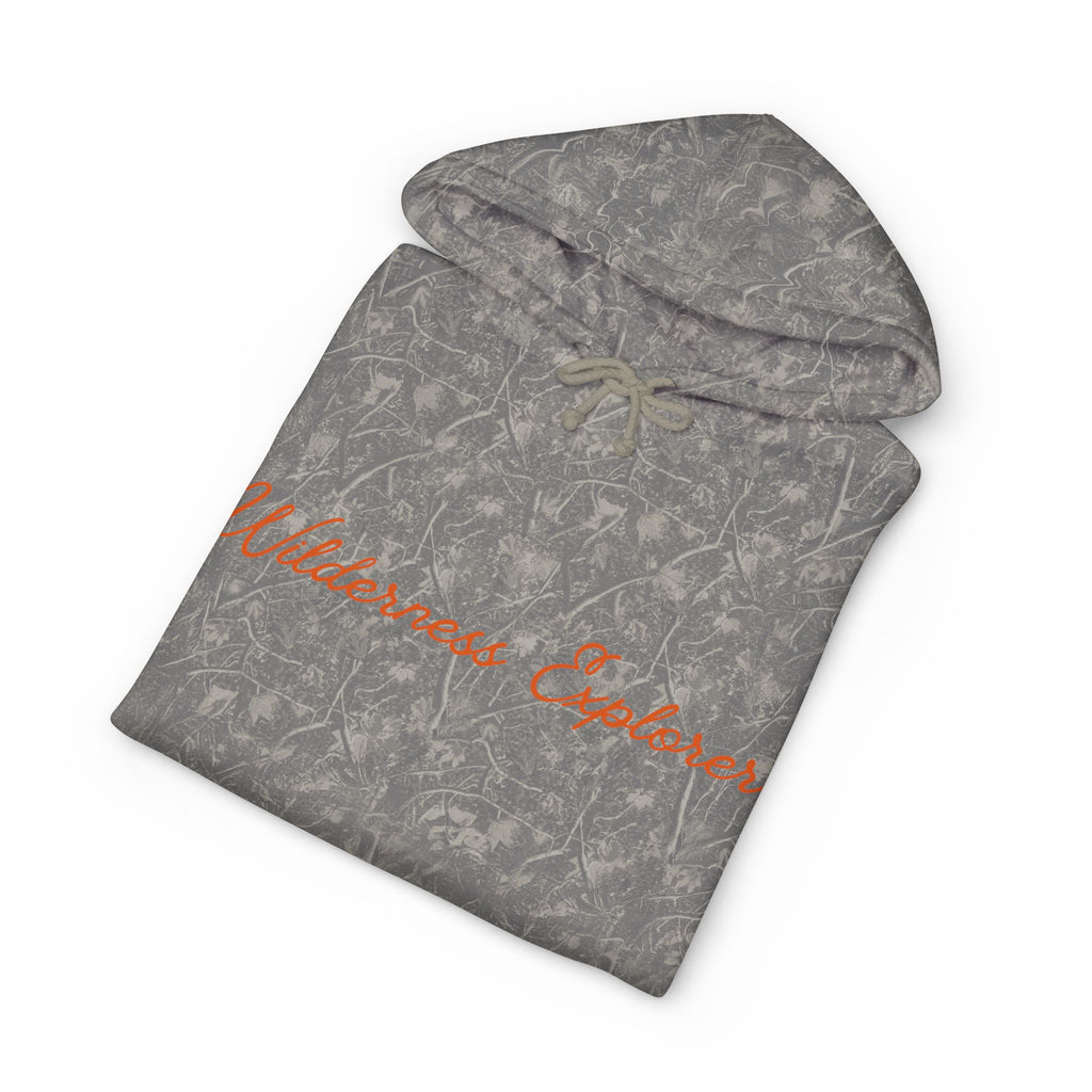 Wilderness Explorer Hoodie — Minimal Script Outdoor Hooded Sweatshirt