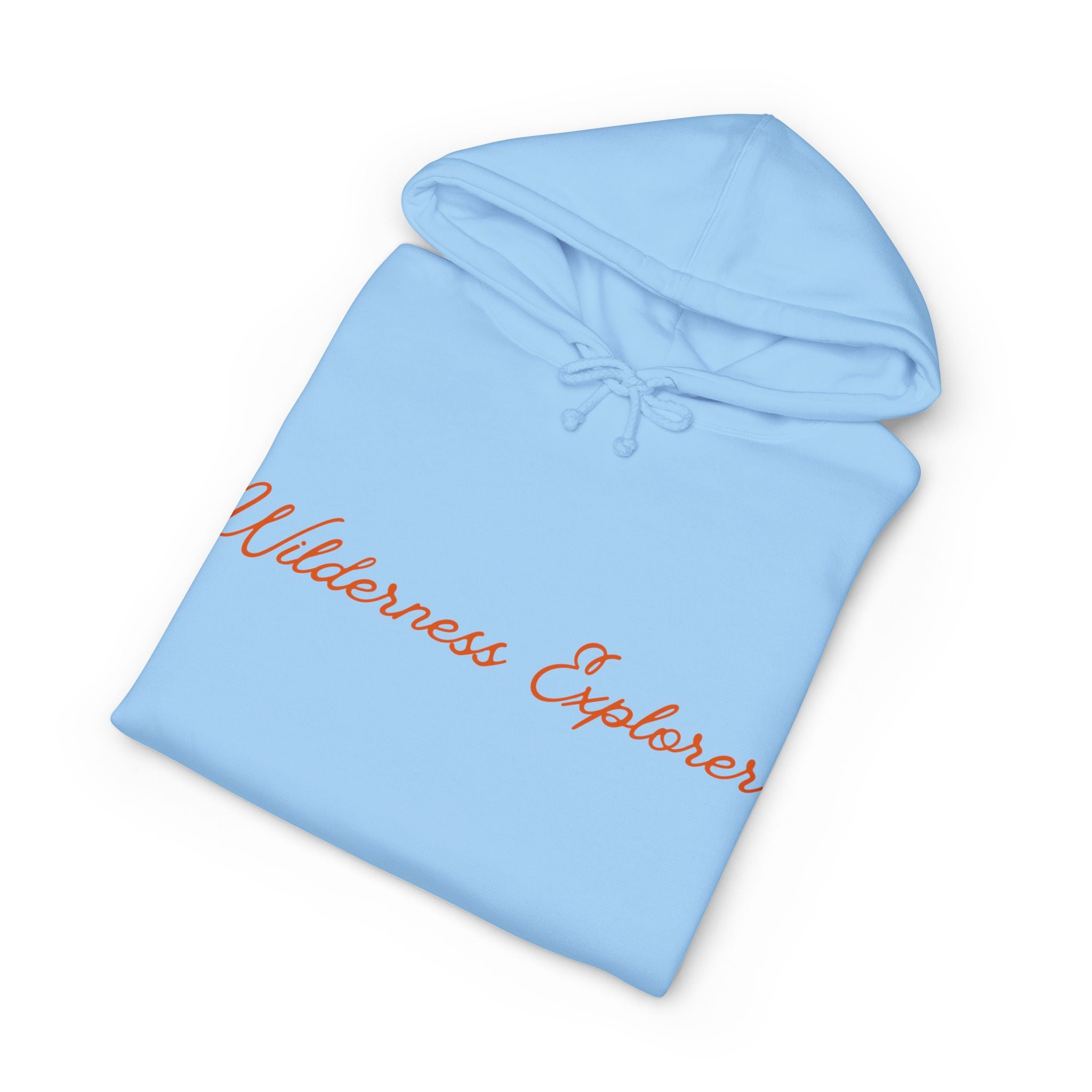 Wilderness Explorer Hoodie — Minimal Script Outdoor Hooded Sweatshirt