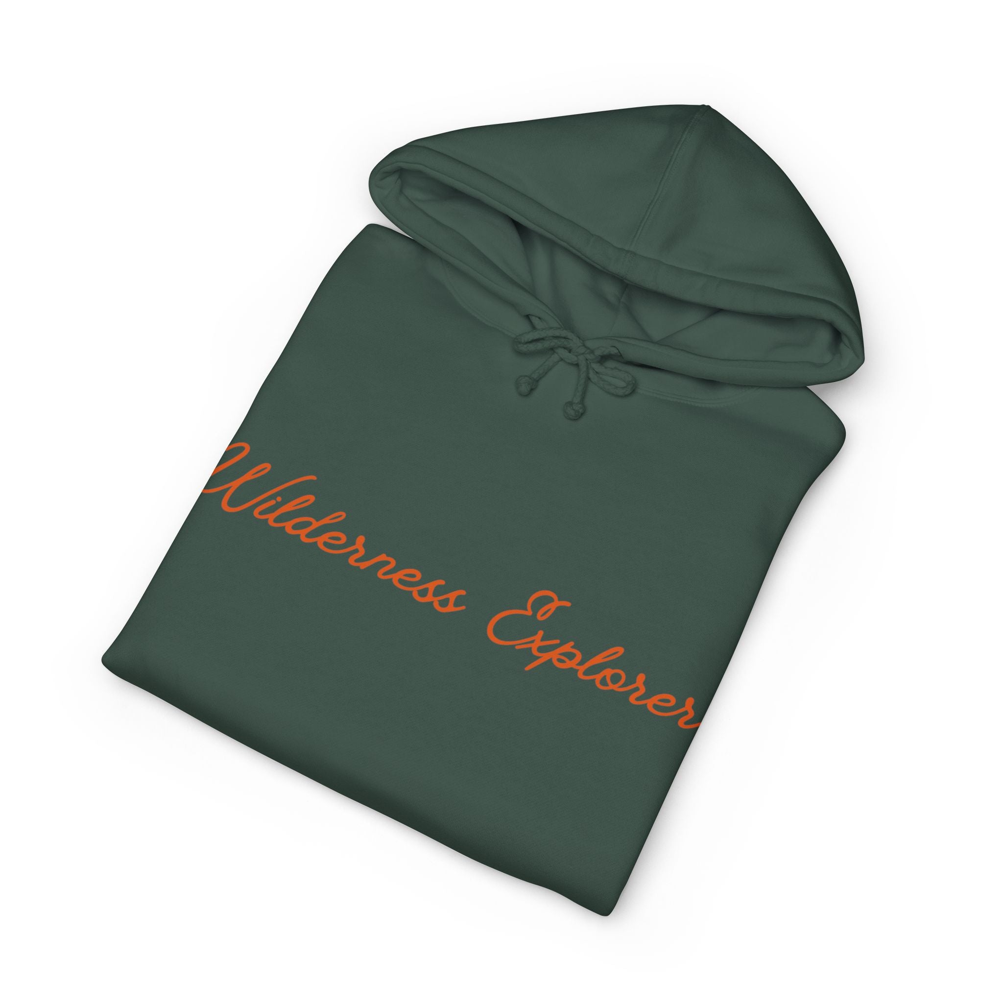 Wilderness Explorer Hoodie — Minimal Script Outdoor Hooded Sweatshirt