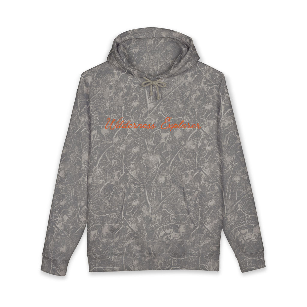 Wilderness Explorer Hoodie — Minimal Script Outdoor Hooded Sweatshirt