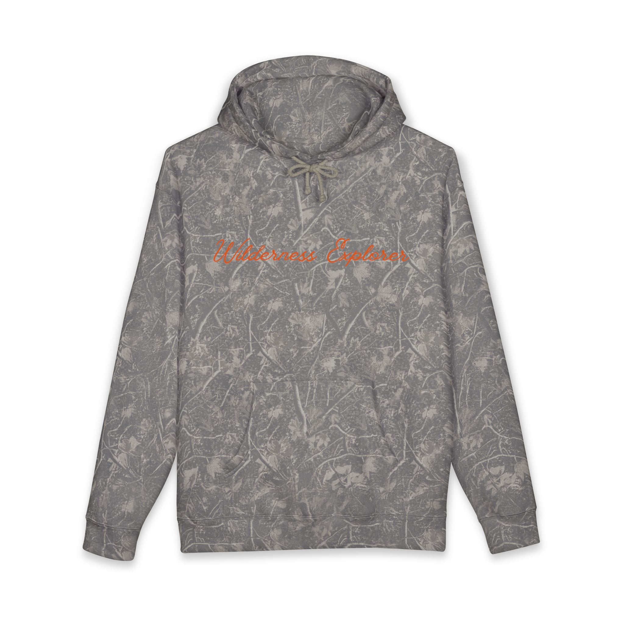 Wilderness Explorer Hoodie — Minimal Script Outdoor Hooded Sweatshirt