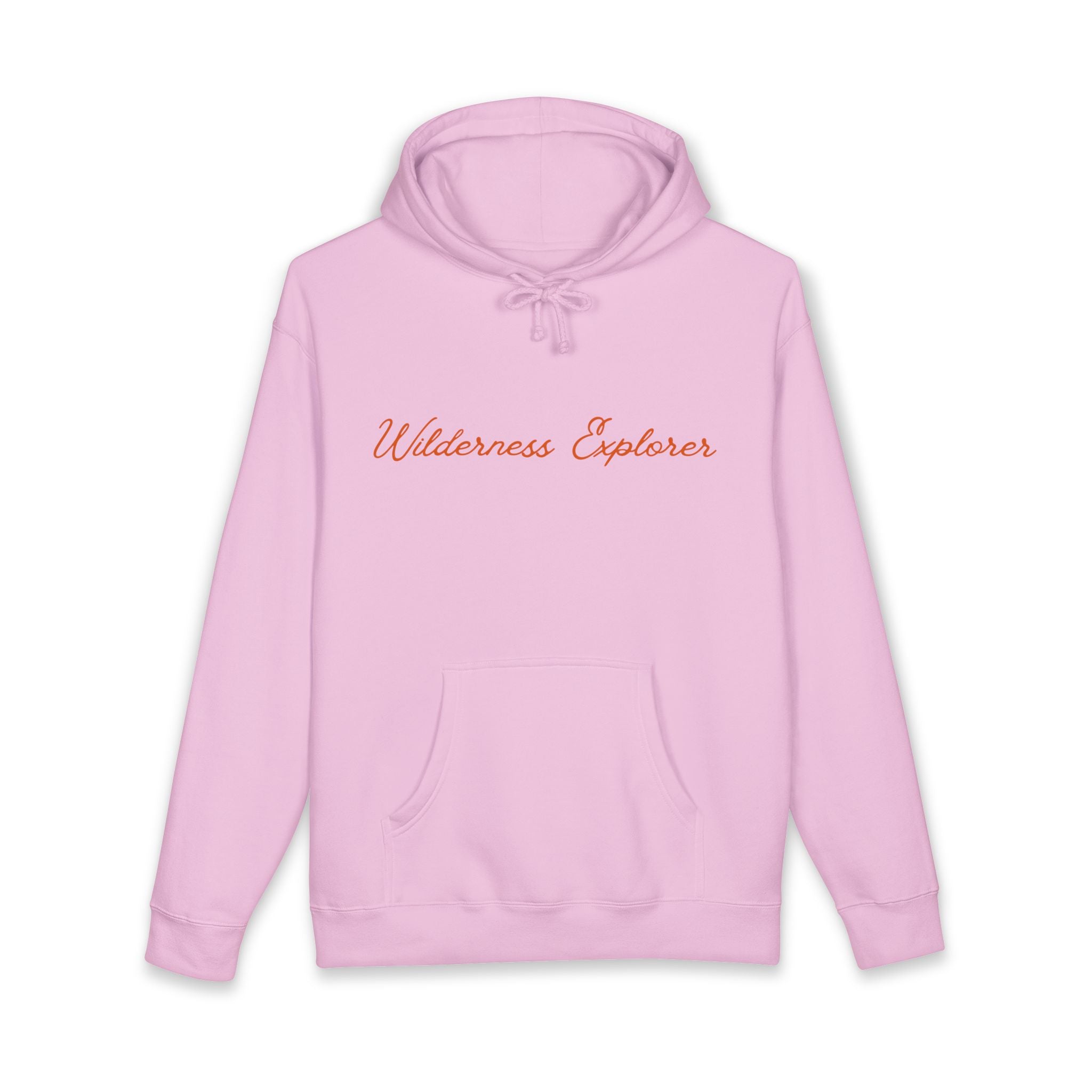Wilderness Explorer Hoodie — Minimal Script Outdoor Hooded Sweatshirt