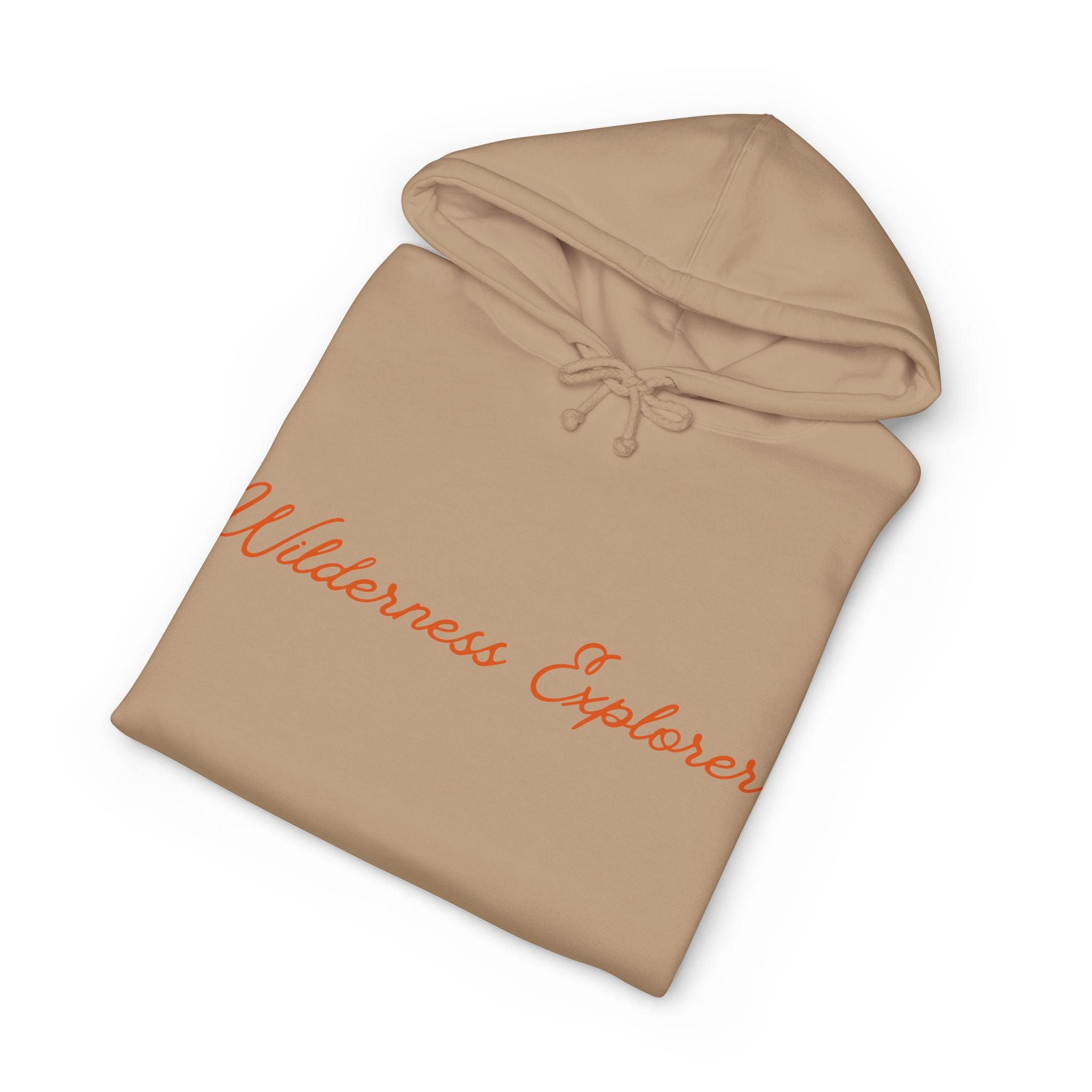 Wilderness Explorer Hoodie — Minimal Script Outdoor Hooded Sweatshirt