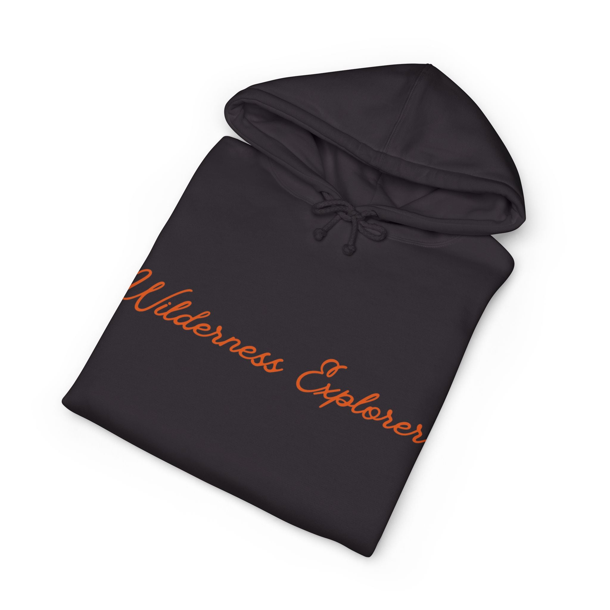 Wilderness Explorer Hoodie — Minimal Script Outdoor Hooded Sweatshirt