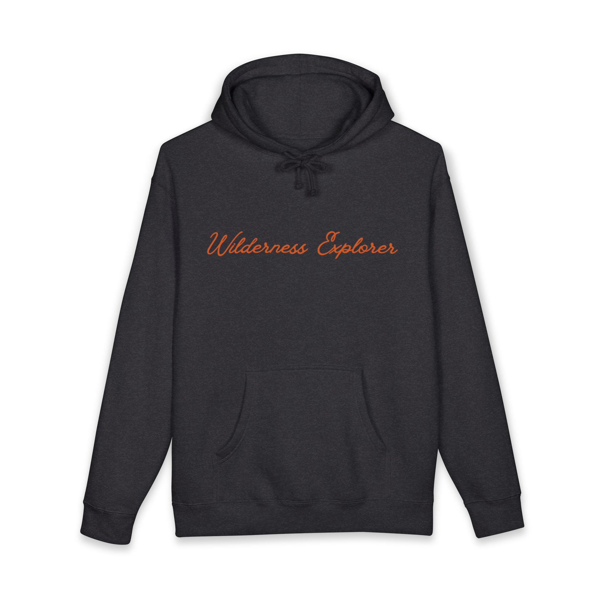 Wilderness Explorer Hoodie — Minimal Script Outdoor Hooded Sweatshirt