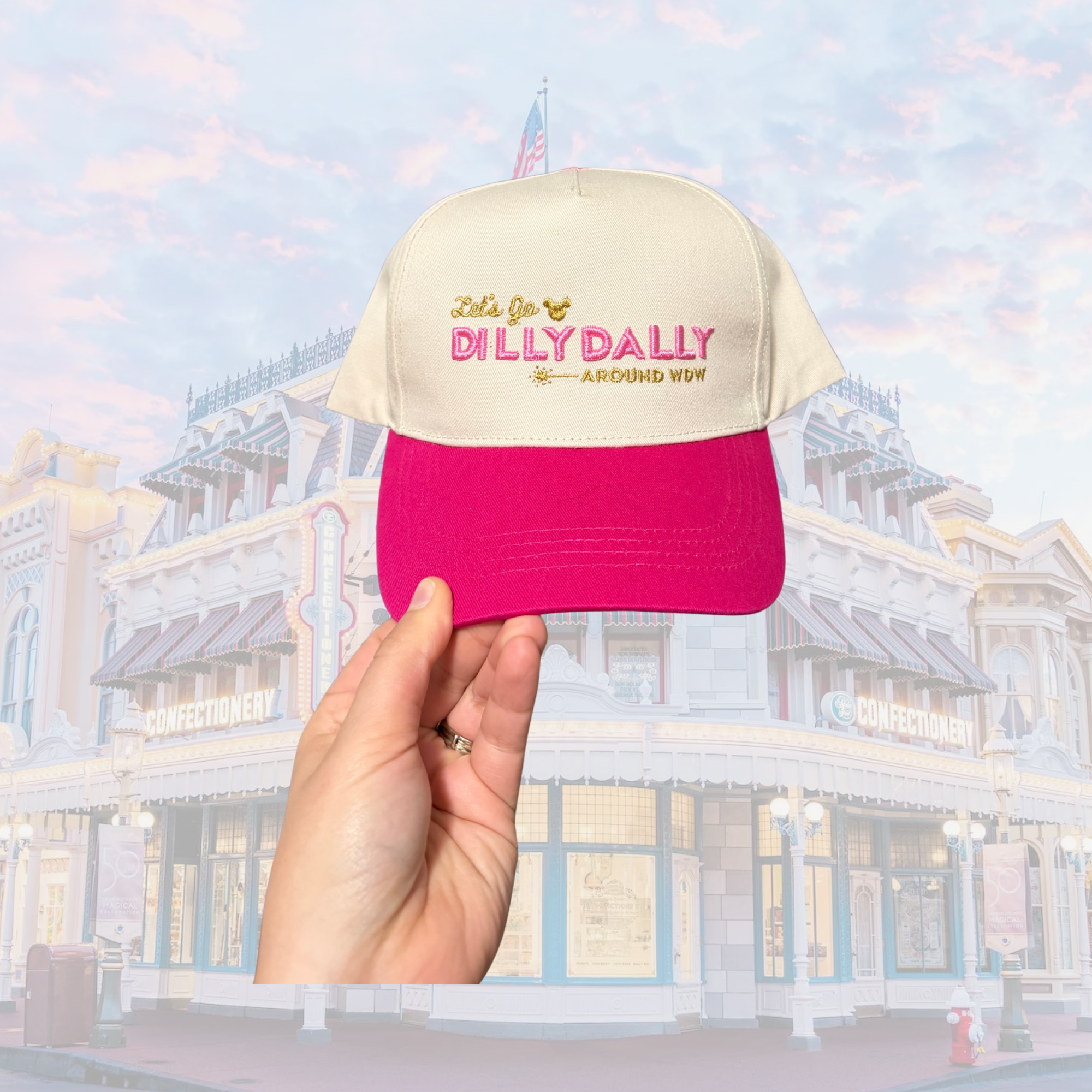 Let’s go Dilly Dally around WDW trucker Pink Edition