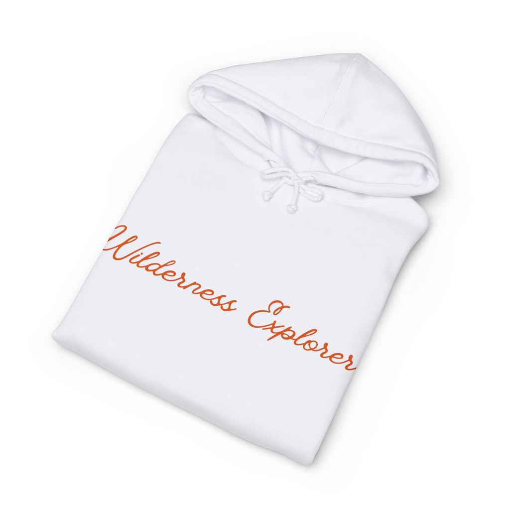Wilderness Explorer Hoodie — Minimal Script Outdoor Hooded Sweatshirt