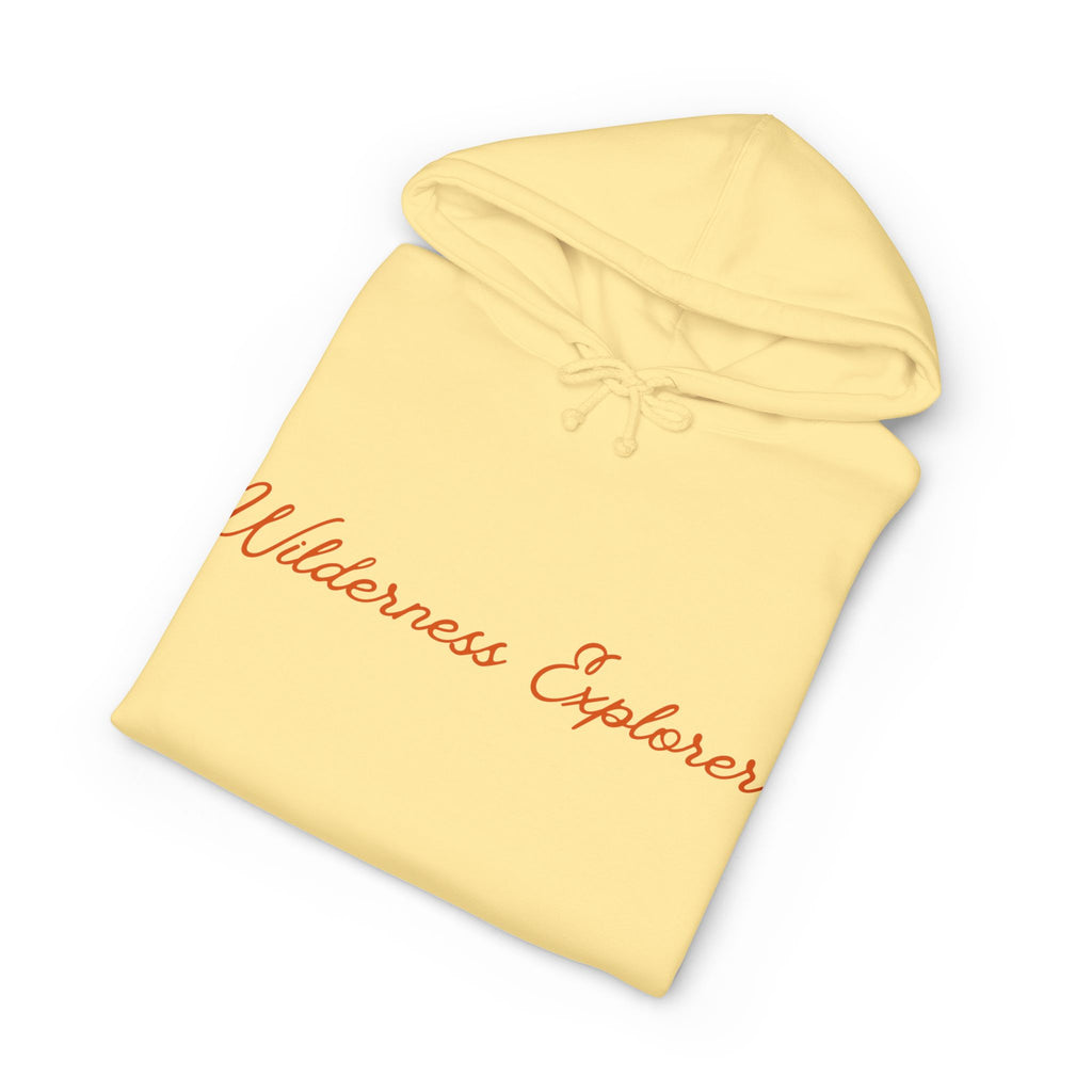 Wilderness Explorer Hoodie — Minimal Script Outdoor Hooded Sweatshirt