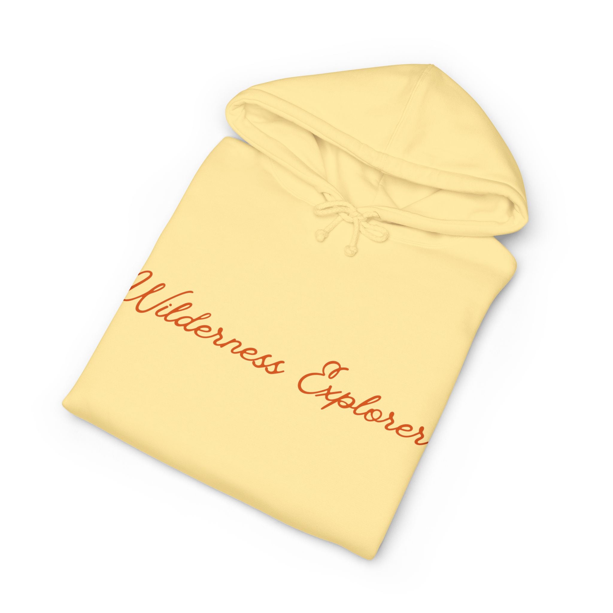 Wilderness Explorer Hoodie — Minimal Script Outdoor Hooded Sweatshirt