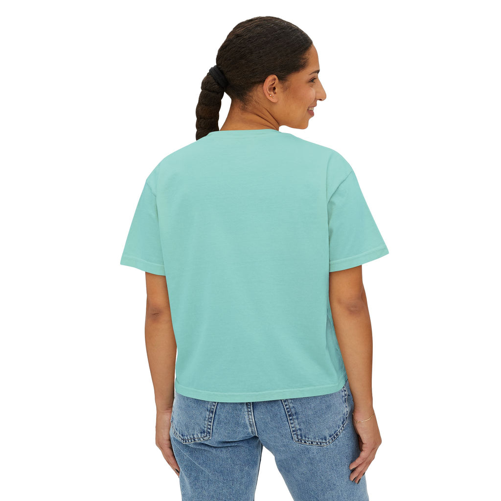 Cute Coffee & Donut Tee — Women’s Boxy Cropped T-Shirt