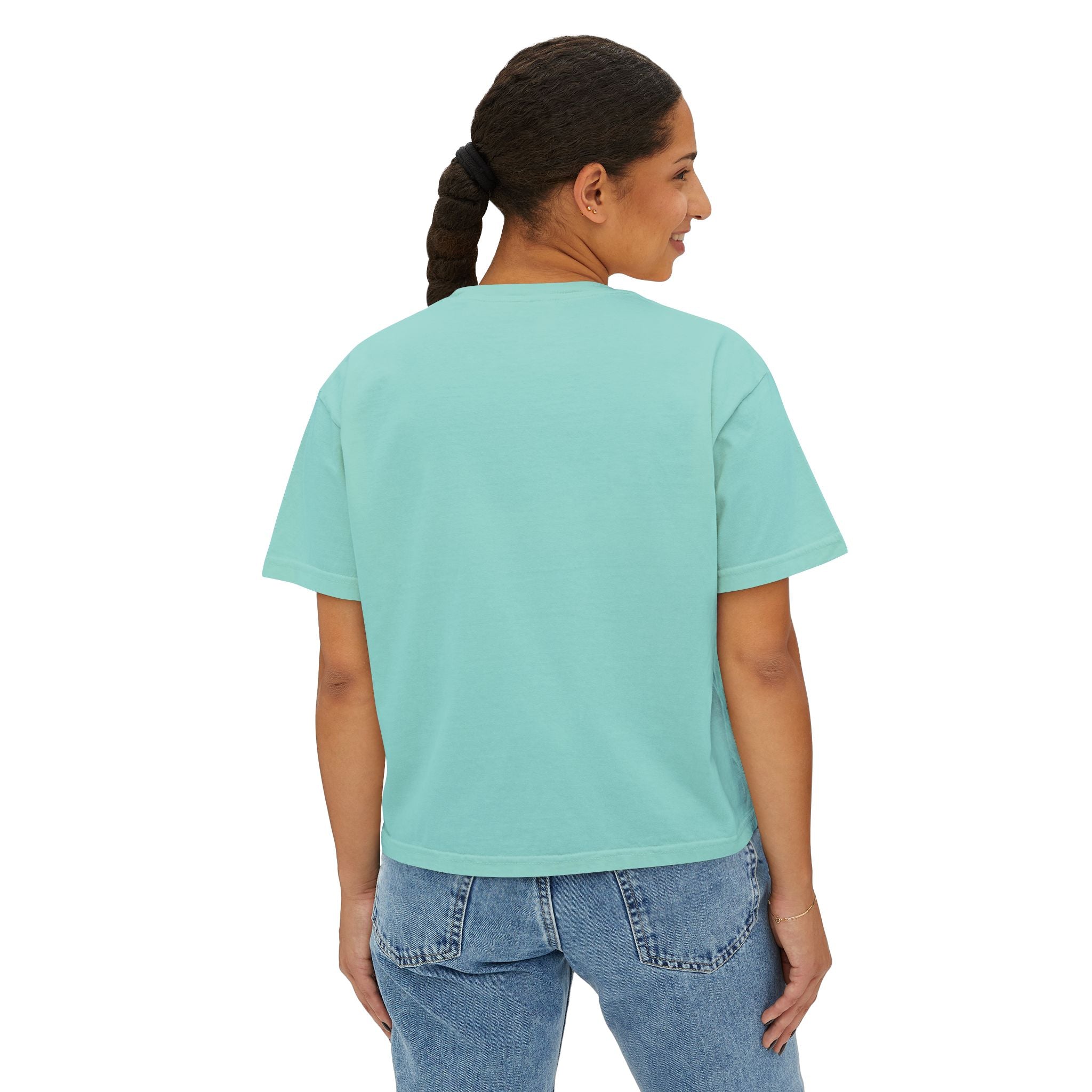 Cute Coffee & Donut Tee — Women’s Boxy Cropped T-Shirt
