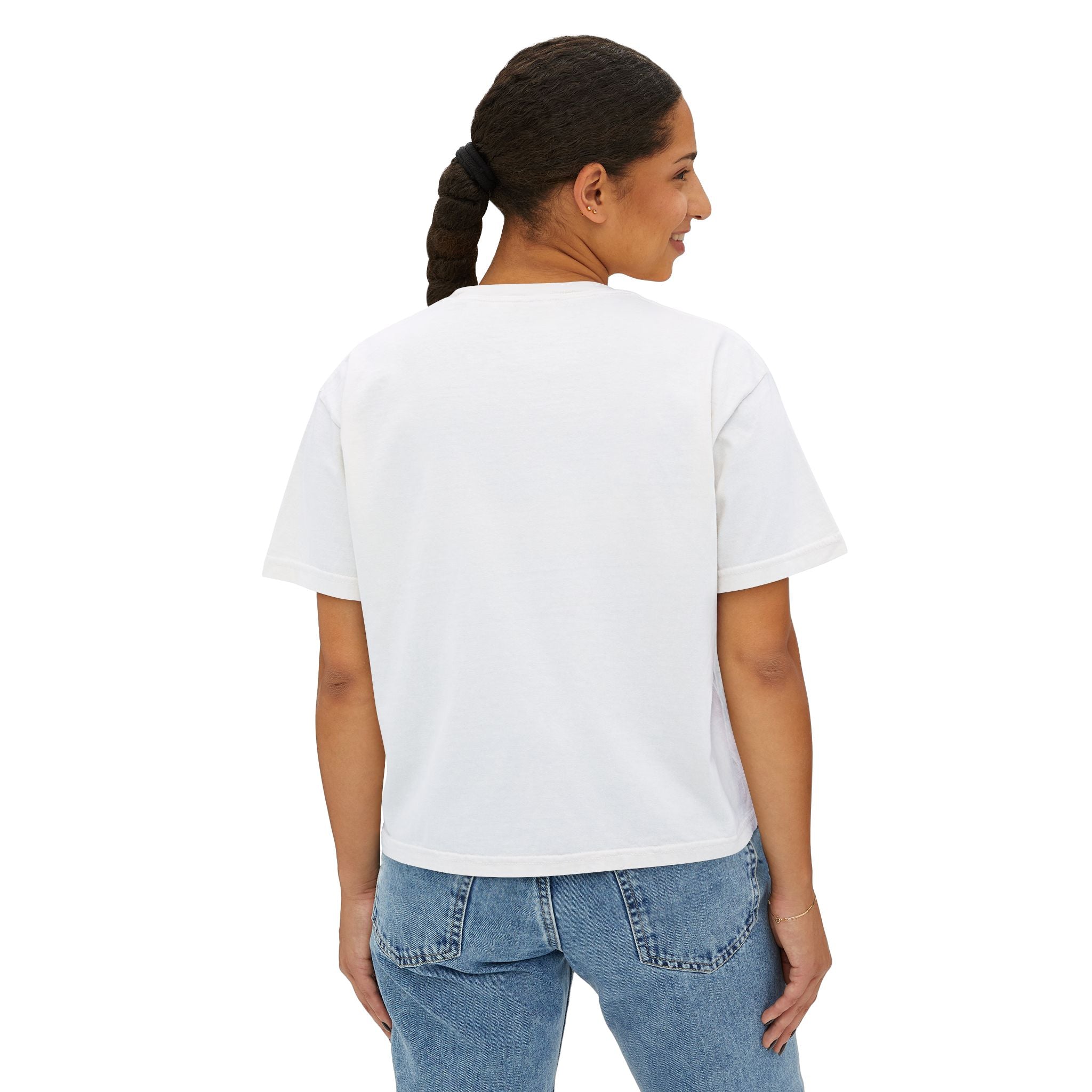 Cute Coffee & Donut Tee — Women’s Boxy Cropped T-Shirt